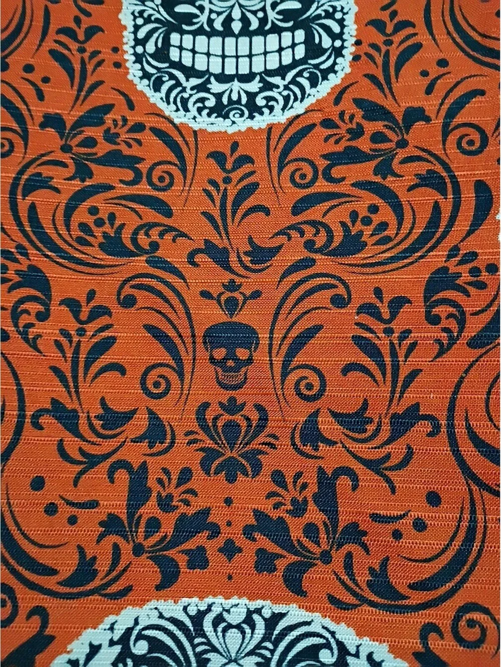 Halloween Shower Curtain Sugar Skull Betsey Johnson Backdrop Gothic Orange